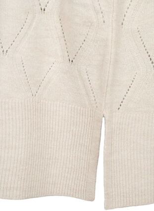 Long cardigan en tricot avec motif de trou, Birch Mel., Packshot image number 2