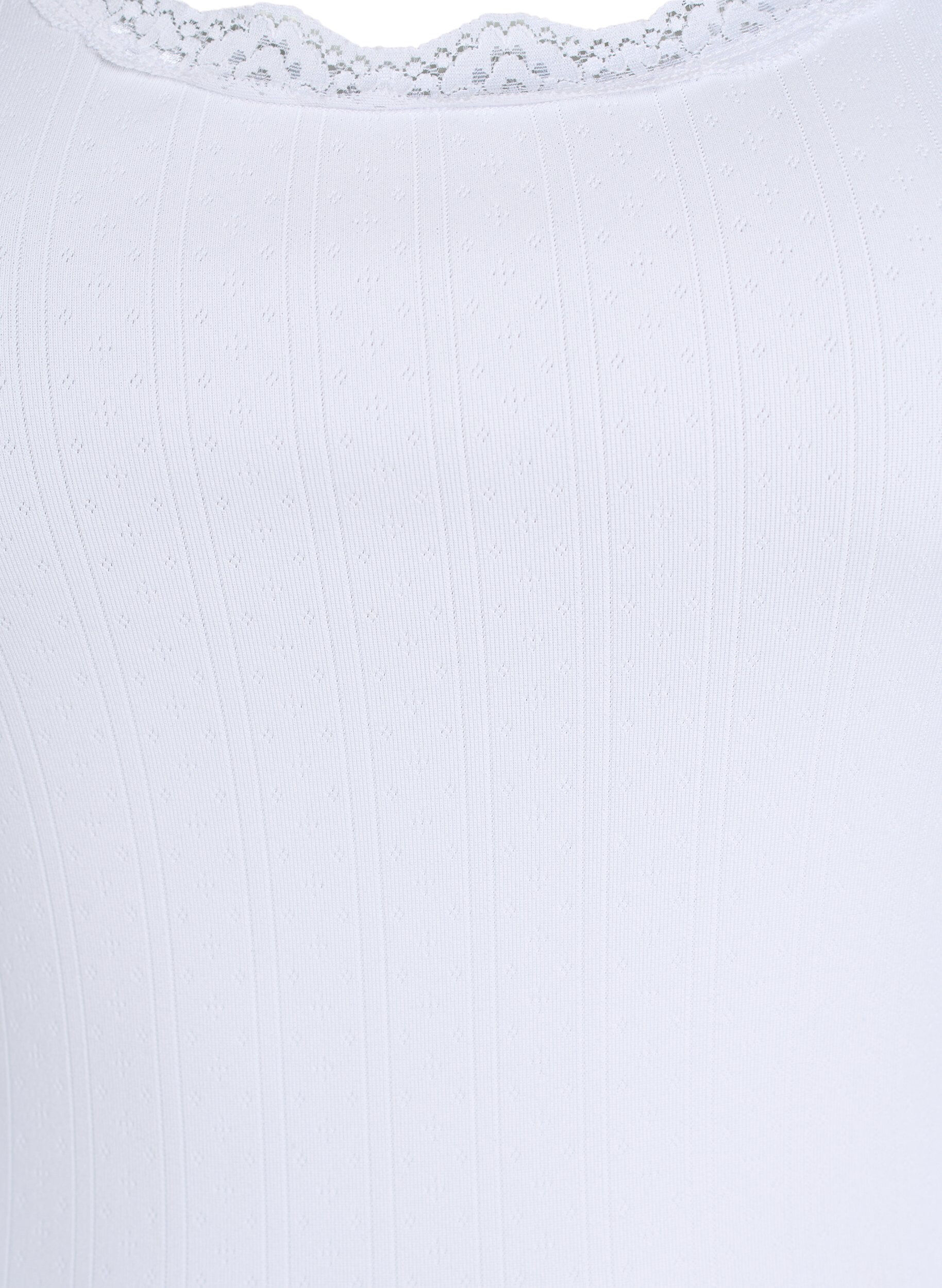 Zizzi D&eacute;bardeur avec bordure en dentelle et broderie &agrave; &oelig;illets, Blanc, Packshot image number 2