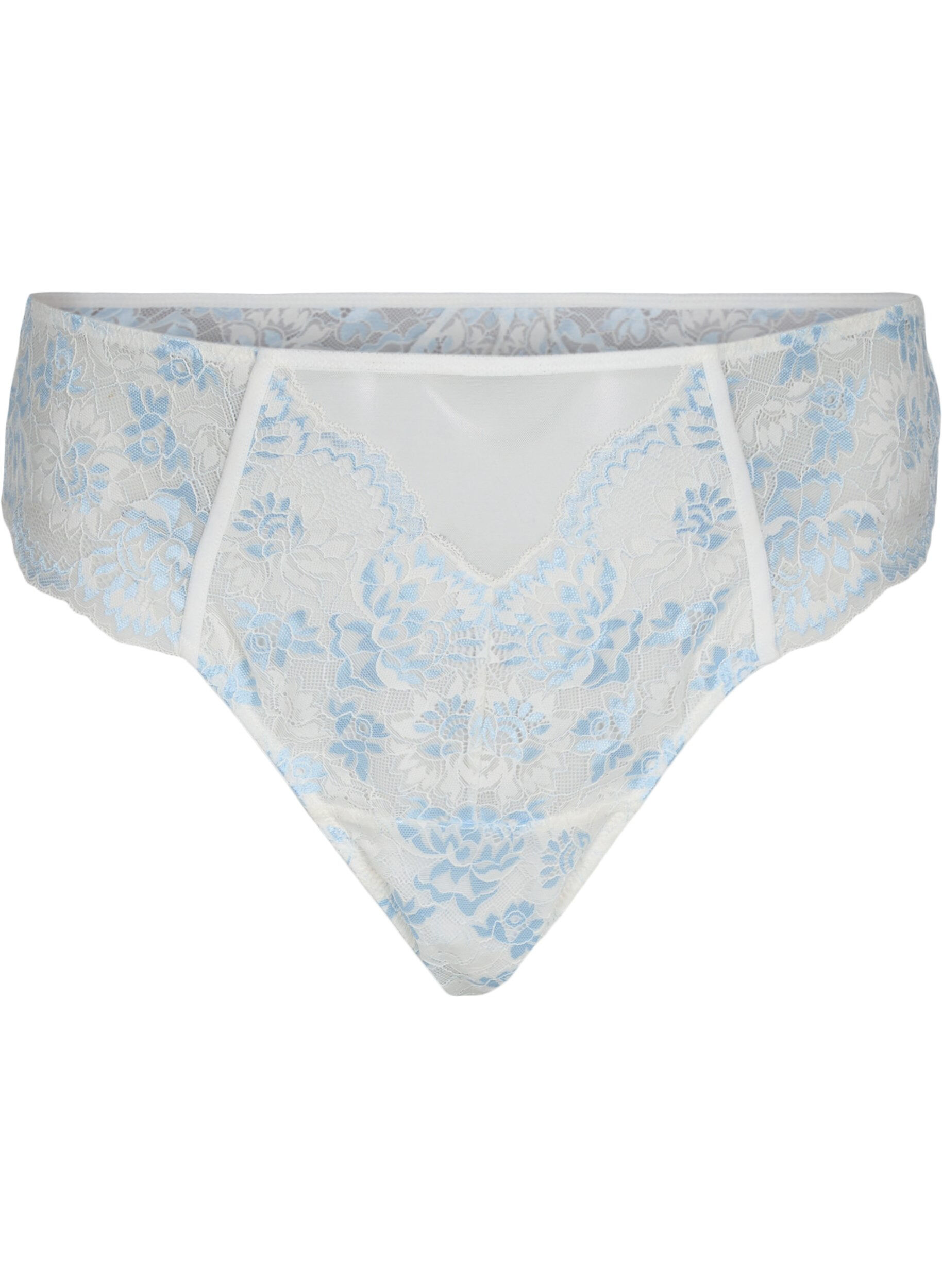 Zizzi String en dentelle taille normale, Tofu w. blue, Packshot image number 0