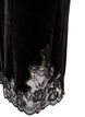 Pantalon en velours coupe ample avec finitions en dentelle, Noir, Packshot image number 3