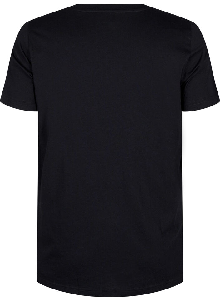 T-shirt en coton avec motif strass, Black w. Dream, Packshot image number 1