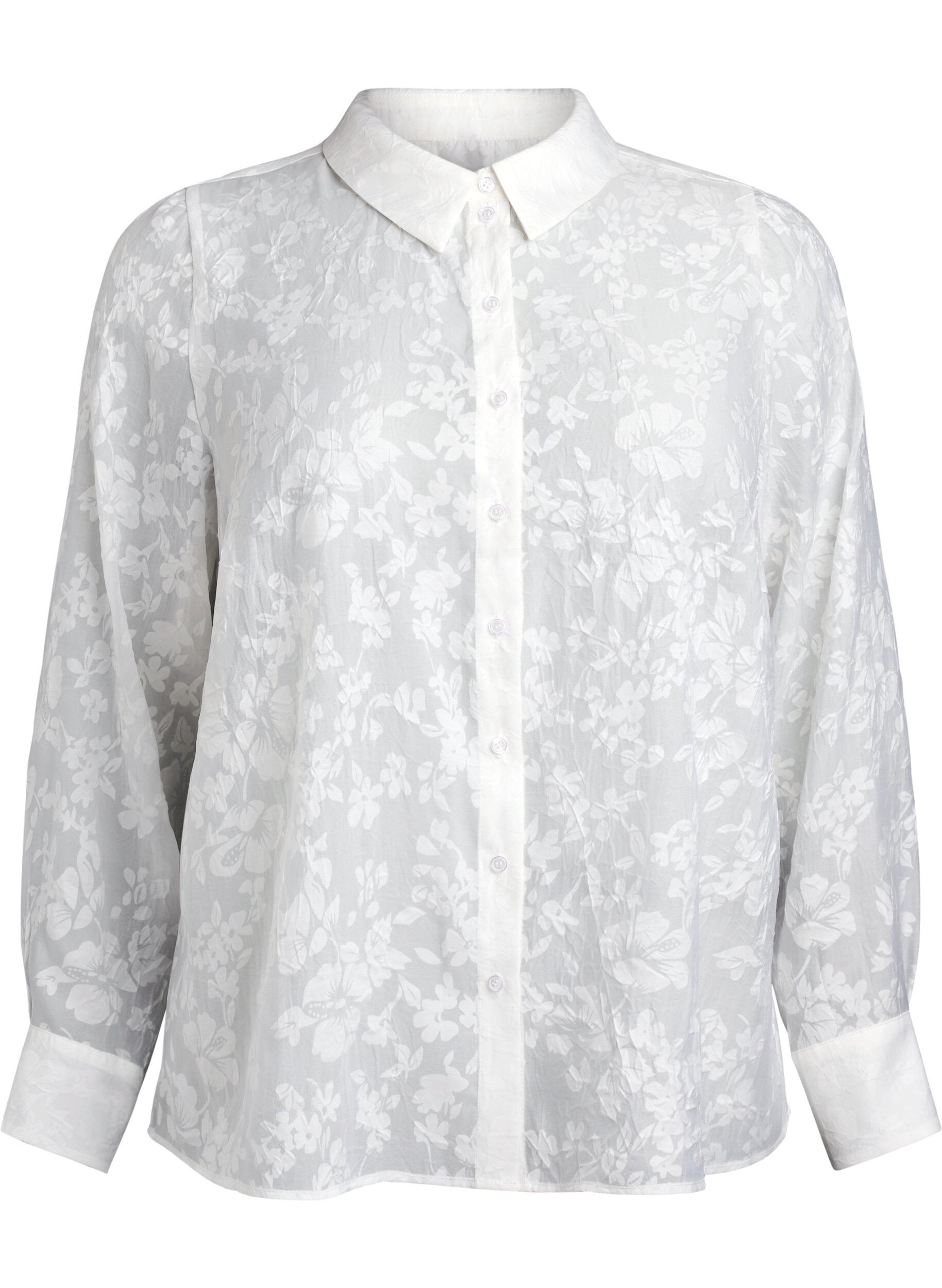 Zizzi Chemise avec motif ton sur ton, Vanille, Packshot image number 0