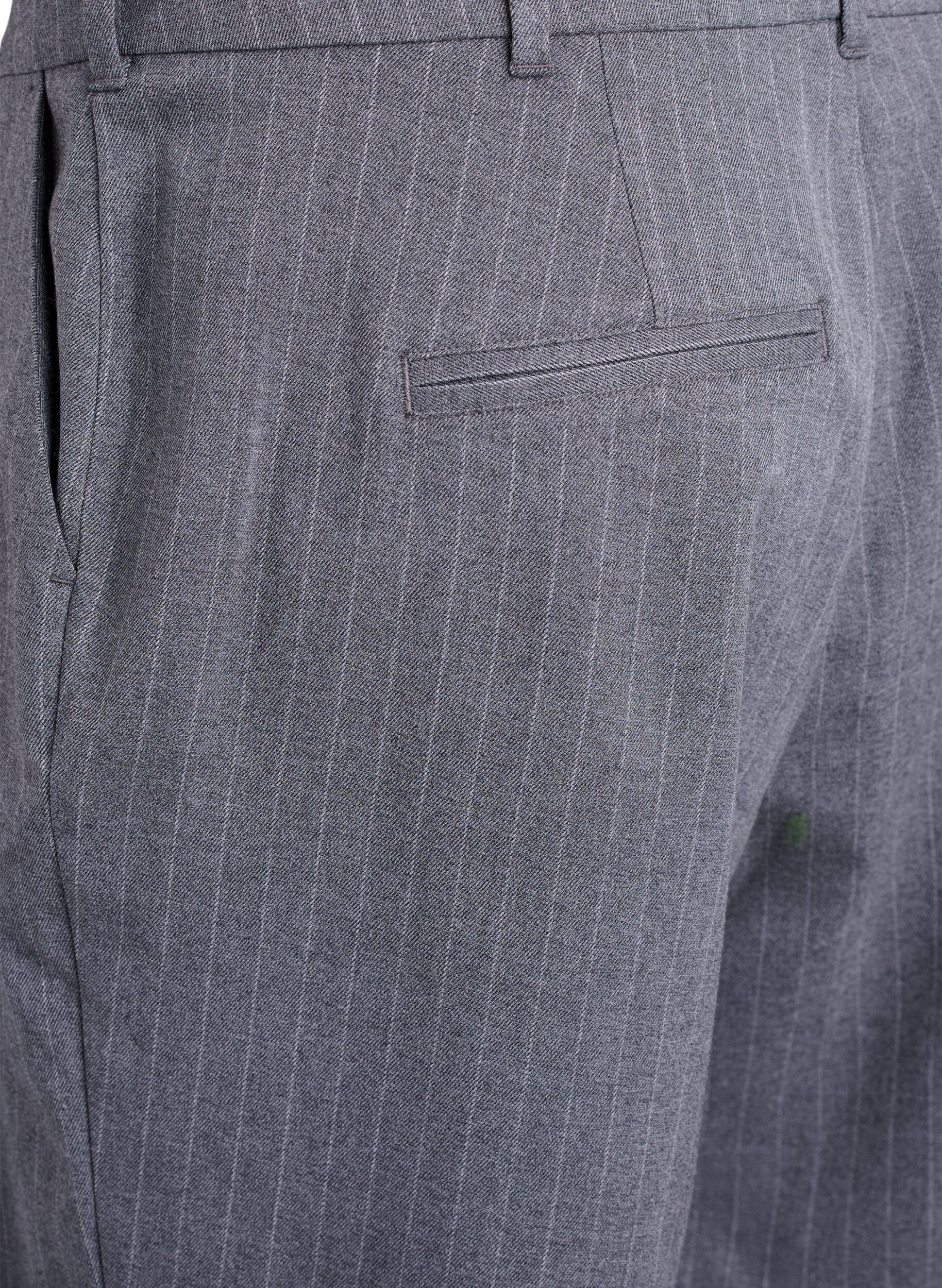 Zizzi Bermuda &agrave; rayures tennis coupe ample, Gris anthracite, Packshot image number 3