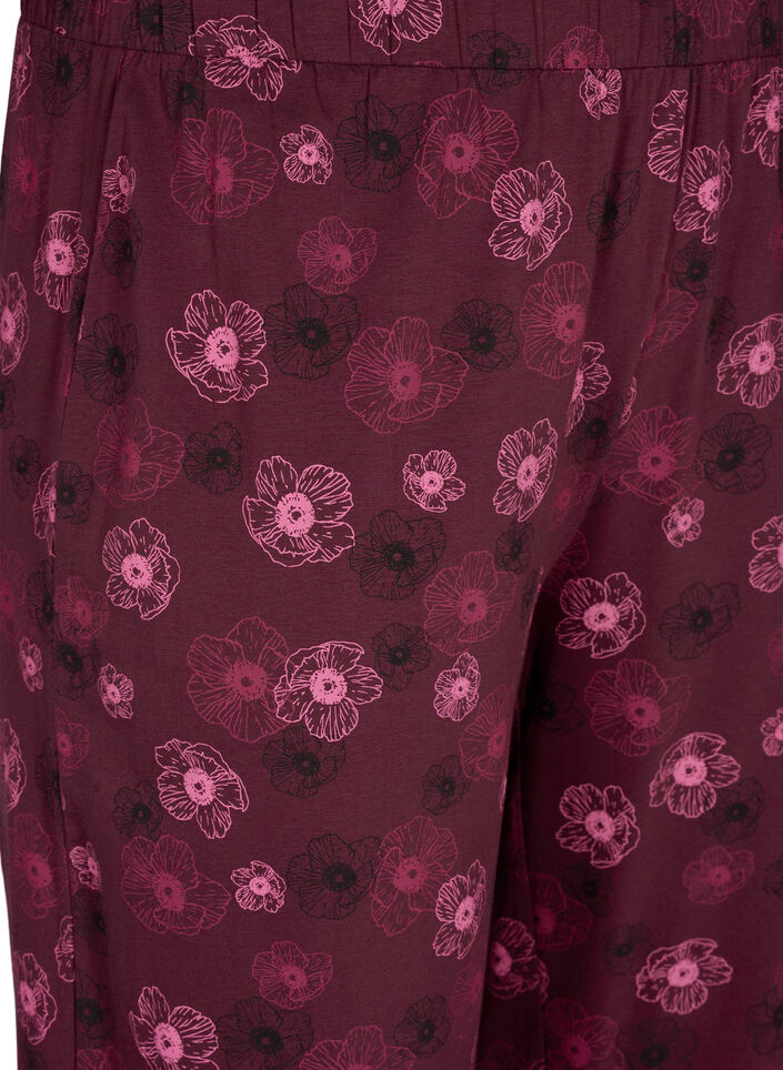 Pantalon de pyjama en coton avec imprimé, Bordeaux foncé, Packshot image number 2
