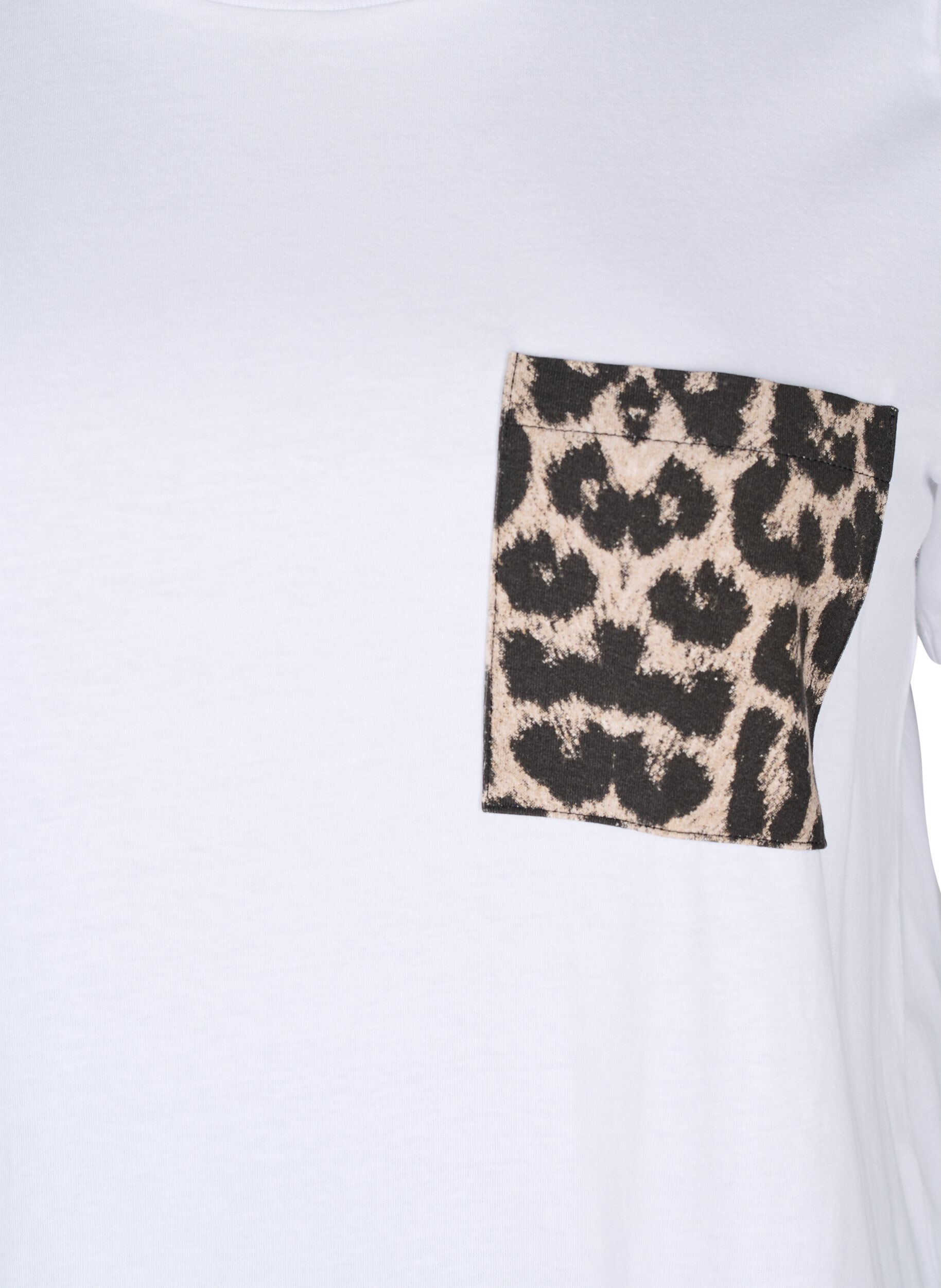 Zizzi T-shirt avec poche sur la poitrine, Blanc, Packshot image number 2