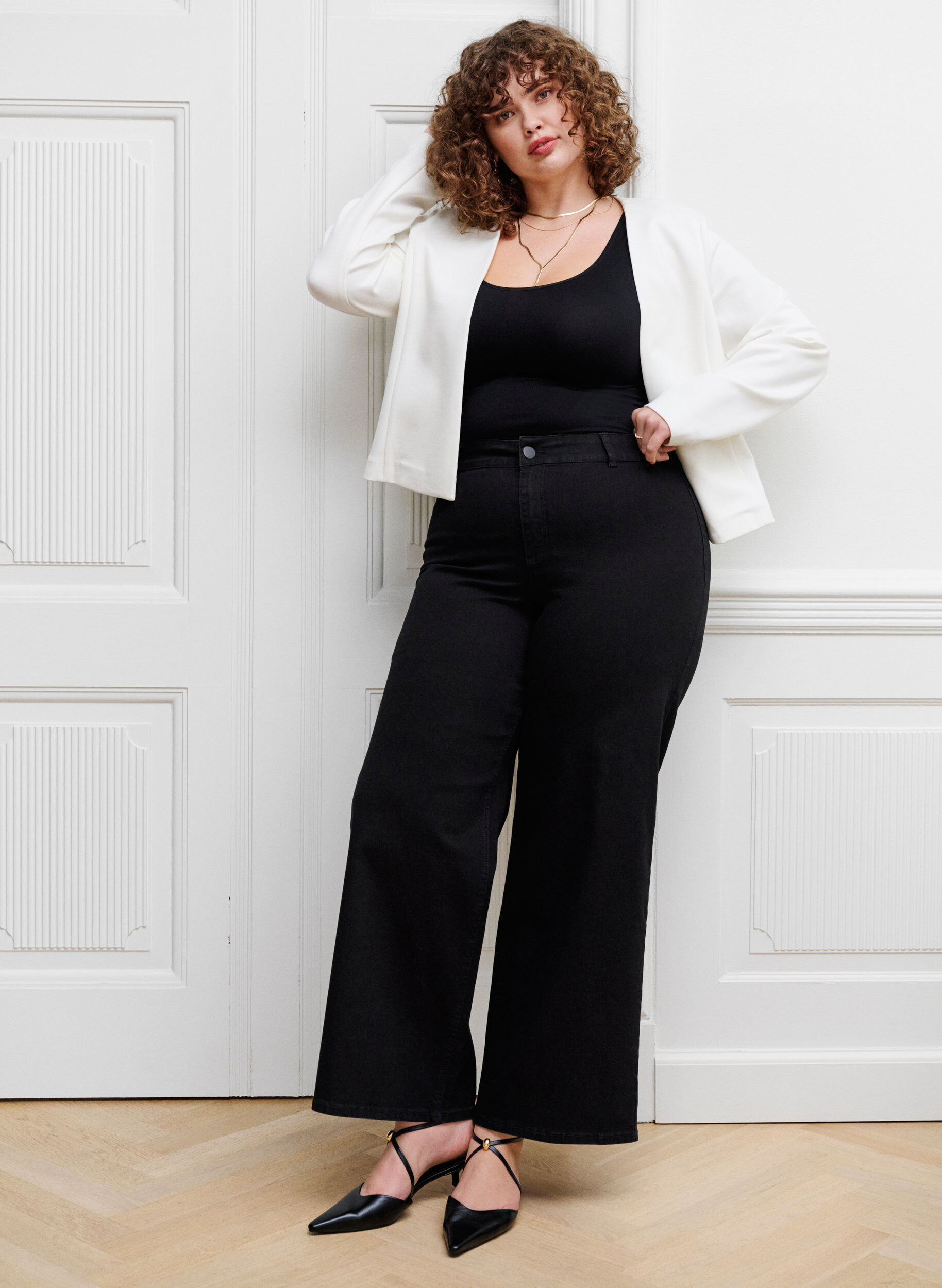 Jean large taille haute