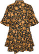 Robe florale en coton avec volants et coupe &eacute;vas&eacute;e ample, Orange, Packshot image number 1