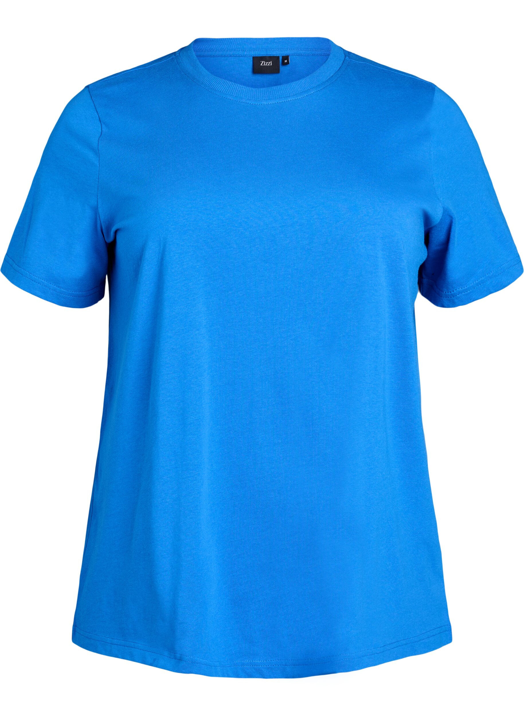 ZizziT-shirt basique en coton &agrave; col rond, Bleu, Packshot image number 0