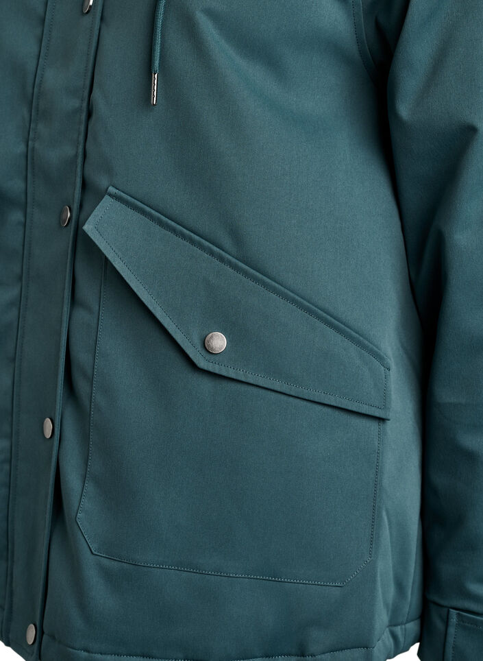 Parka matelass&eacute; avec une capuche amovible, Vert fonc&eacute;, Packshot image number 3