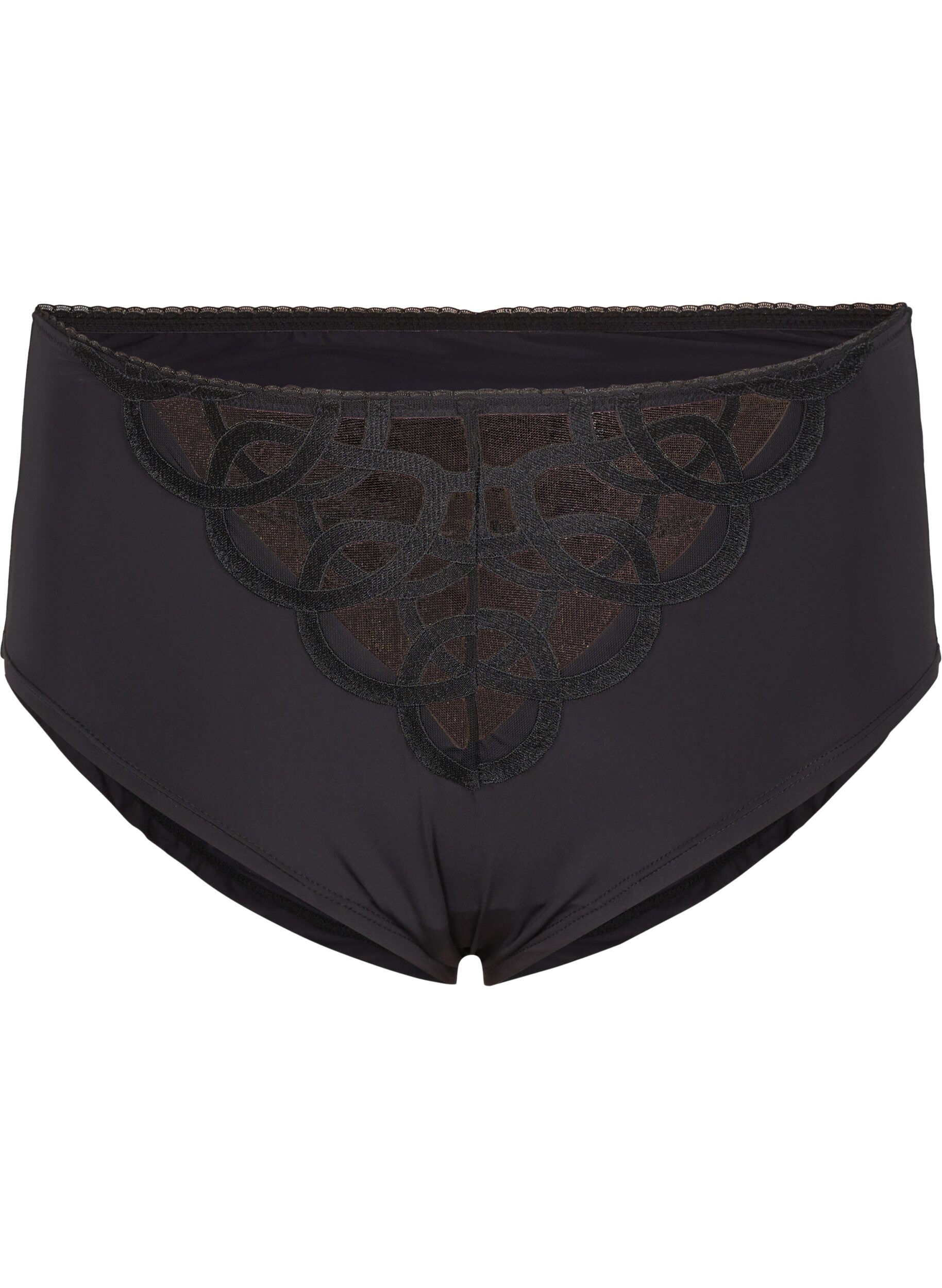 Zizzi Culottes microfibre avec d&eacute;tails en dentelle, Black, Packshot image number 0
