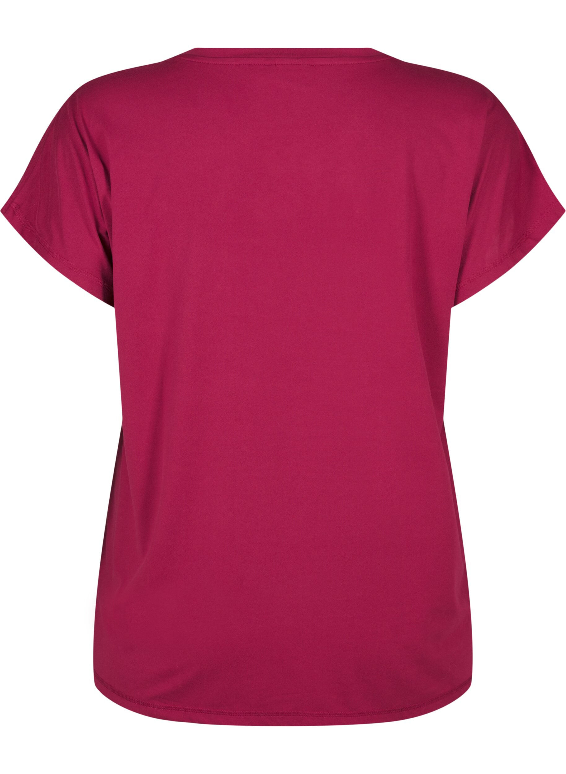 Zizzi T-shirt de sport uni, Bordeaux, Packshot image number 1