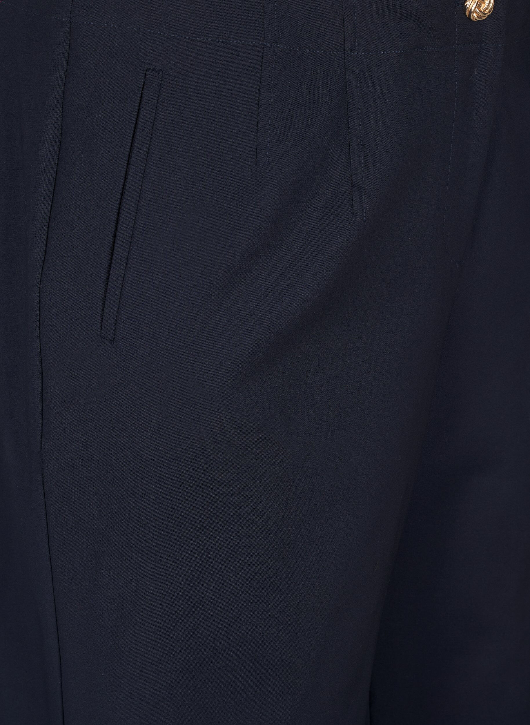 Zizzi Pantalon coupe droite taille haute, Bleu, Packshot image number 2