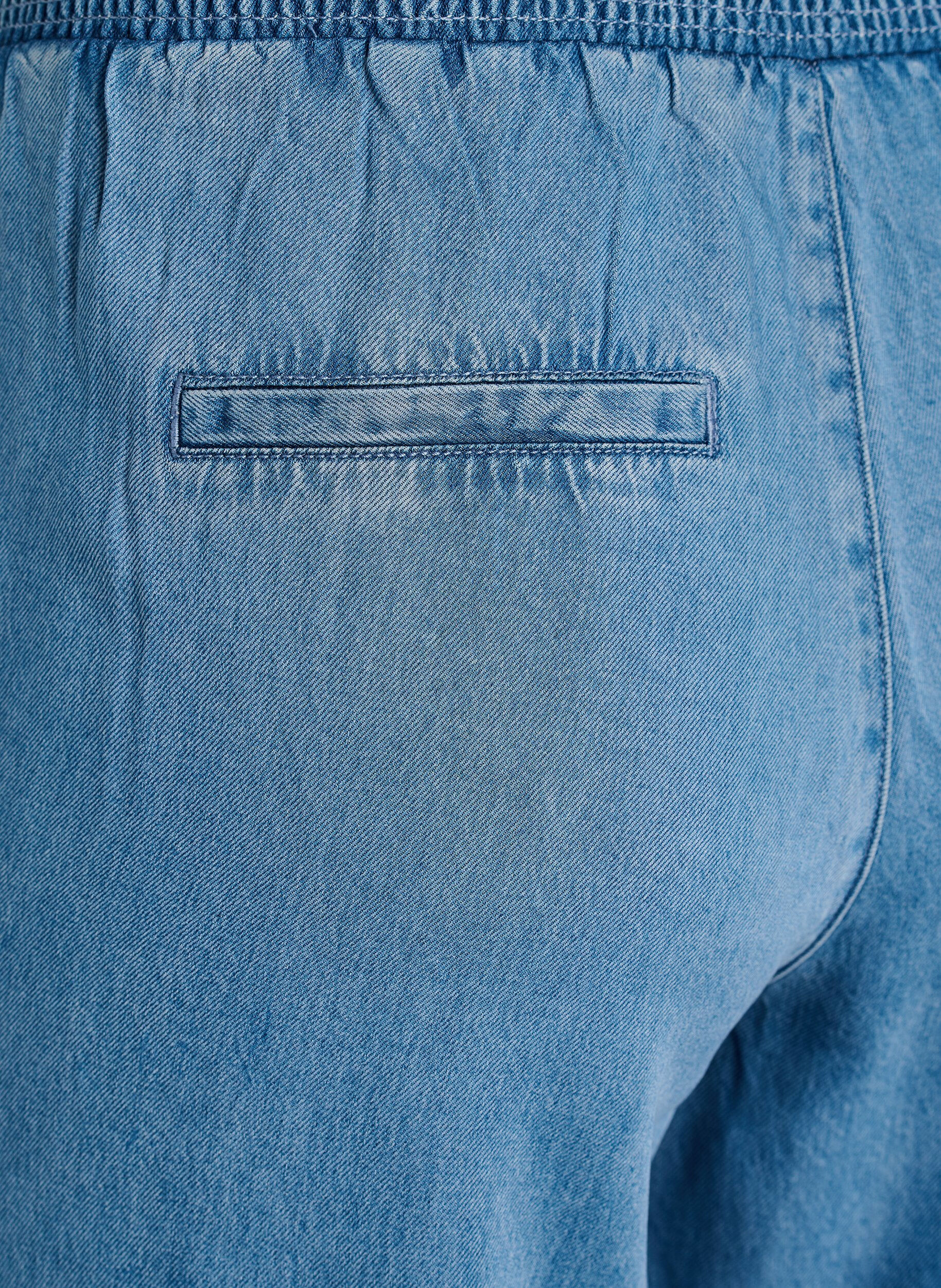 Zizzi Pantalon large en lyocell aspect denim, Bleu Clair, Packshot image number 3