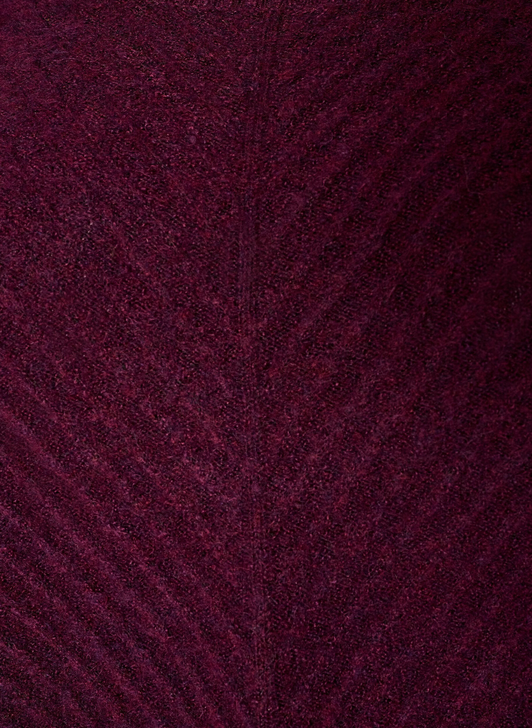 ZizziRobe courte en maille avec un motif textur&eacute; en V, Bordeaux, Packshot image number 2
