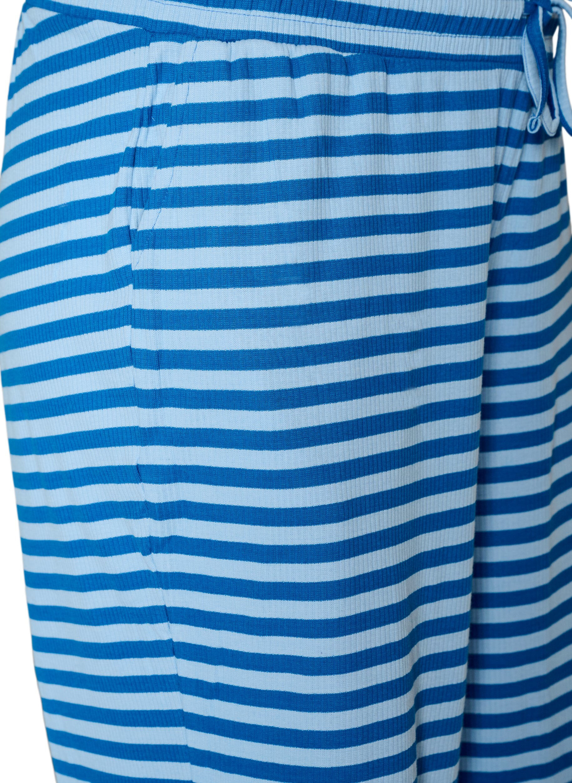 ZizziPantalon de pyjama ray&eacute; &agrave; taille haute et coupe ample, Bleu Clair, Packshot image number 2