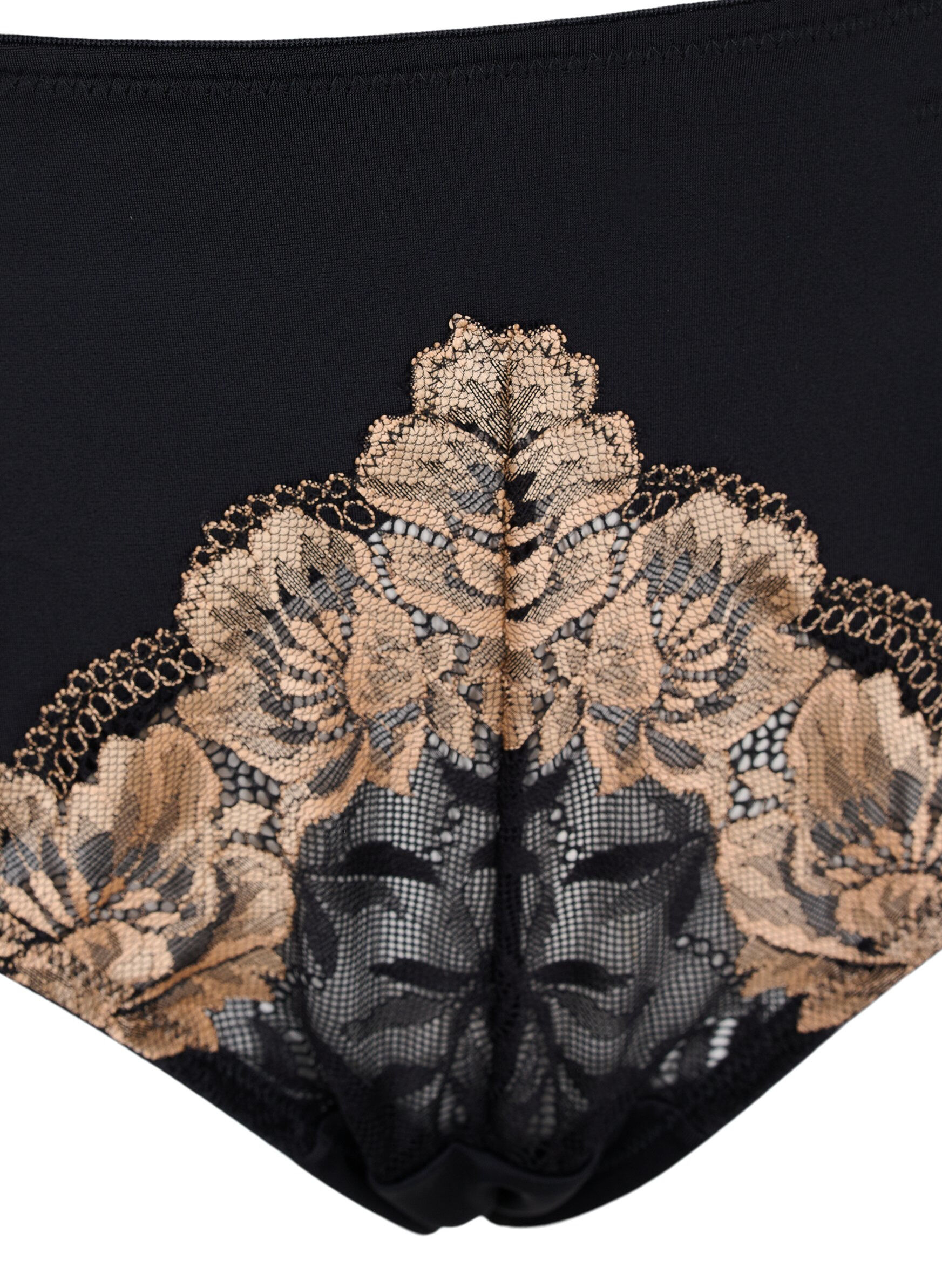 Zizzi Culotte tai avec dentelle, Black, Packshot image number 2