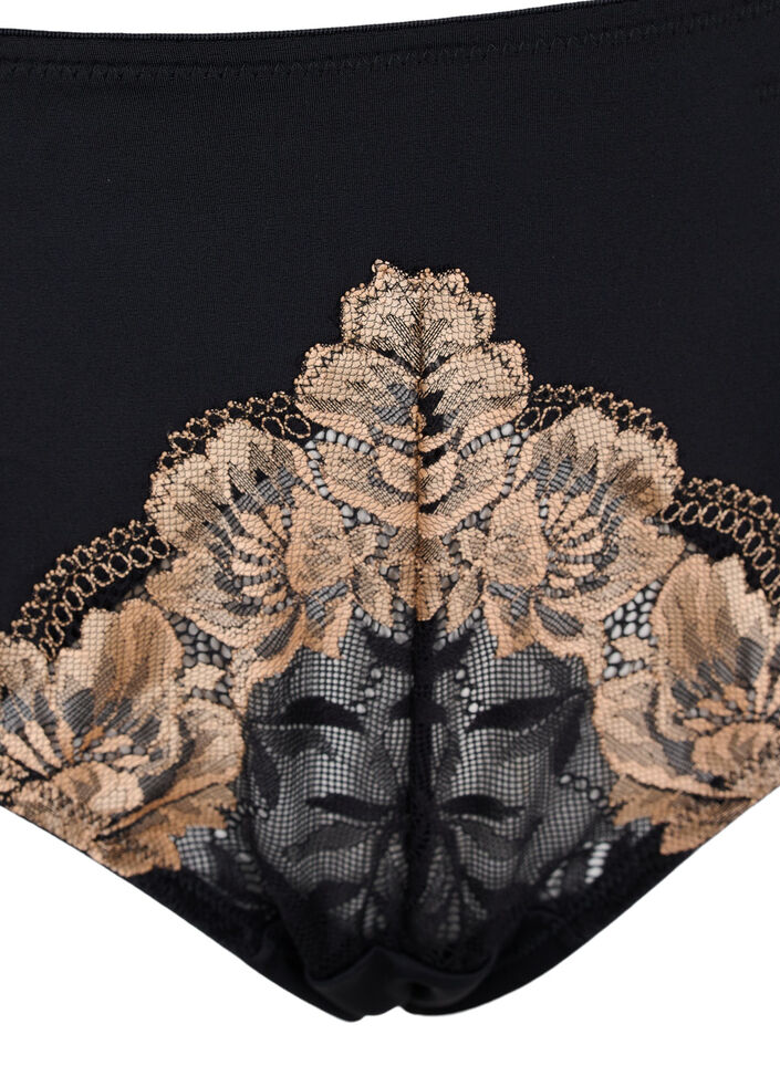 Culotte tai avec dentelle, Black, Packshot image number 2