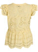 Blouse sans manches en broderie anglaise avec volants, Jaune clair, Packshot image number 1