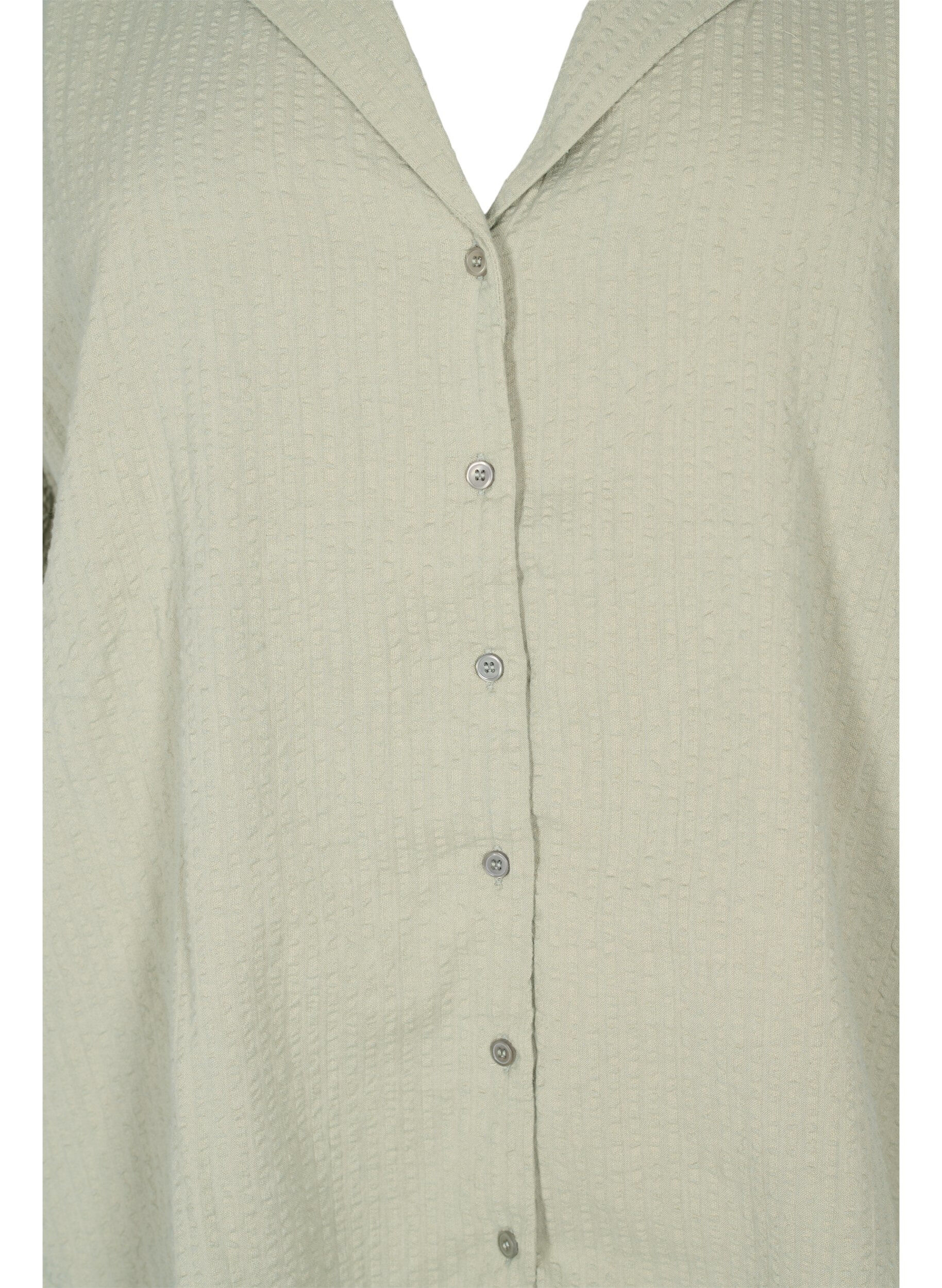 Zizzi Chemise en coton avec structure, Seagrass , Packshot image number 2
