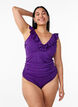 Maillot de bain avec volants et inserts amovibles, Violet, Model image number 0