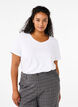 T-shirt en coton uni basique, Blanc, Model image number 0