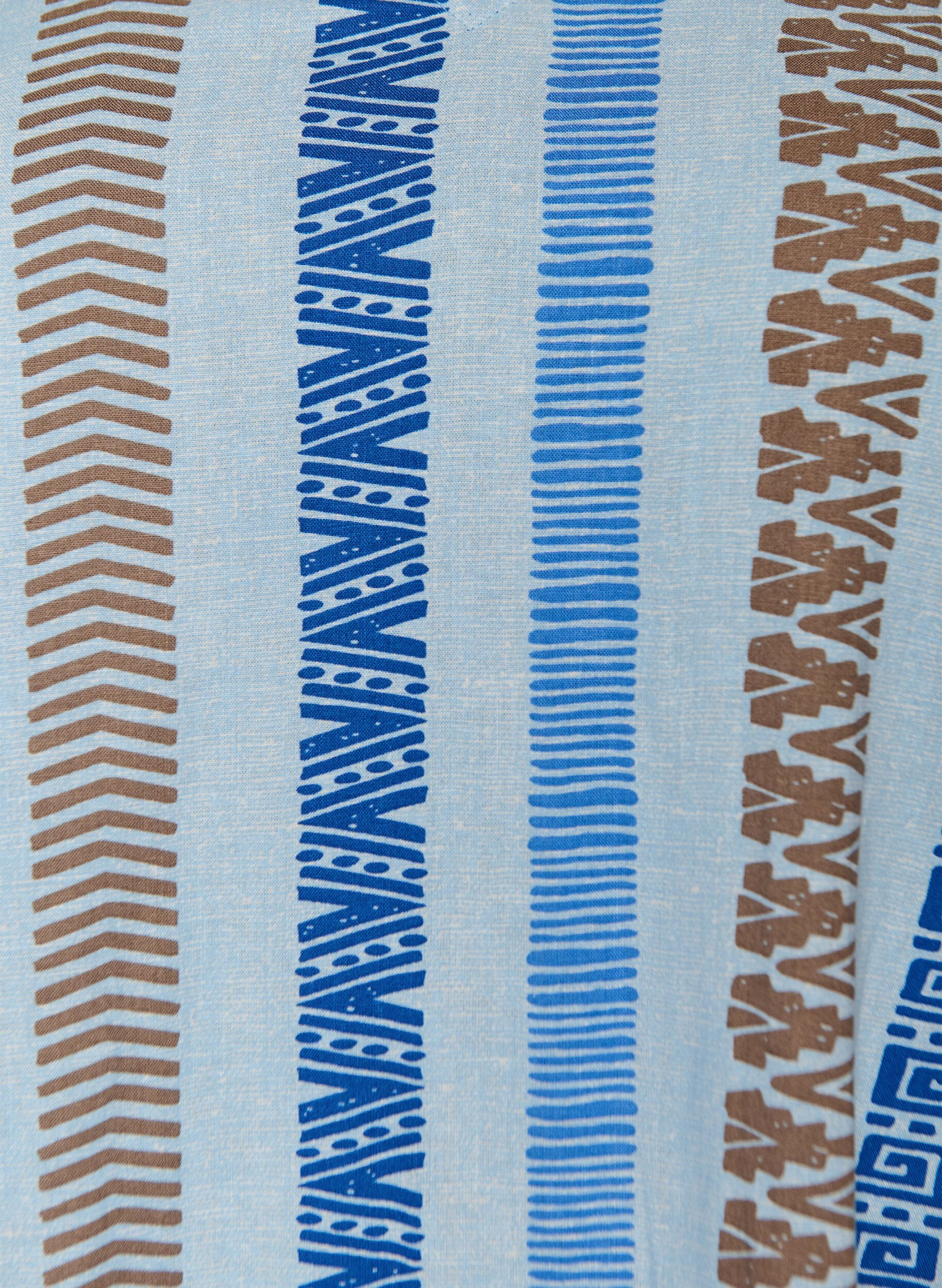 ZizziRobes courtes en lin et viscose &agrave; manches 3/4, Bleu, Packshot image number 2