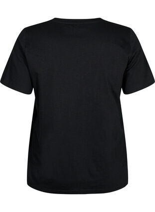T-shirt basique à manches courtes et col en V, Black, Packshot image number 1