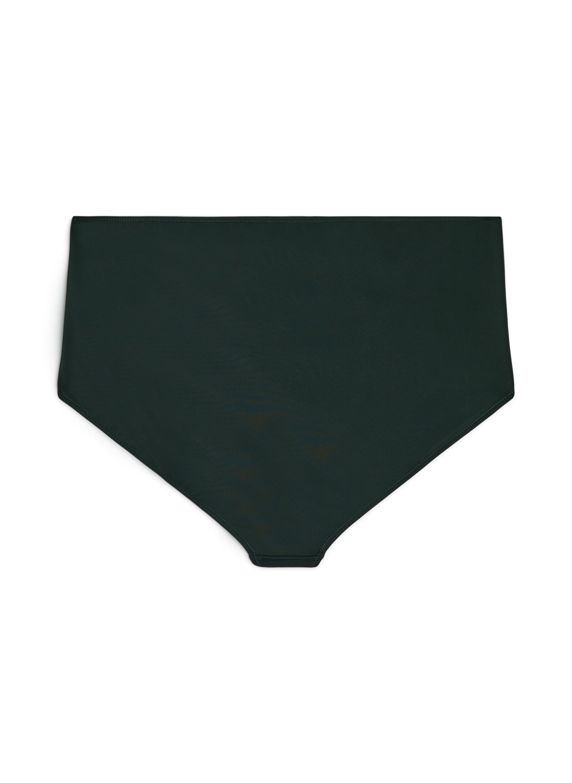 Zizzi Culotte de bikini taille haute avec drap&eacute;, Vert fonc&eacute;, Packshot image number 1