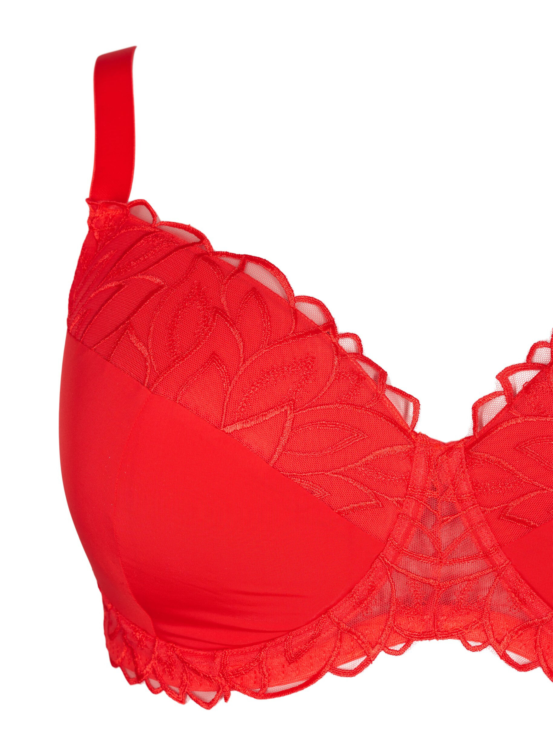Zizzi Soutien-gorge rembourr&eacute; avec dentelle, Salsa, Packshot image number 2