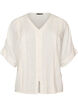 Blouse en viscose avec bordure crochet et boutons, Vanille, Packshot image number 0