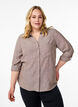 Chemise en lin et viscose avec manches 3/4, Marron, Model image number 0