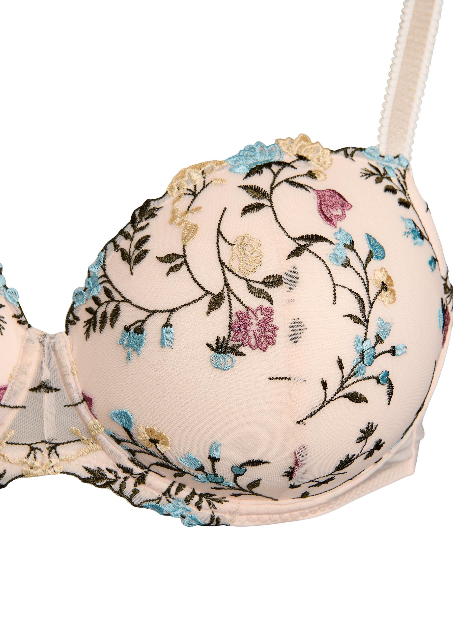 Zizzi Soutien-gorge moul&eacute; avec fleurs brod&eacute;es, Rose, Packshot image number 2