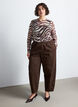 Blouse en maille avec imprim&eacute;, Marron, Model image number 1