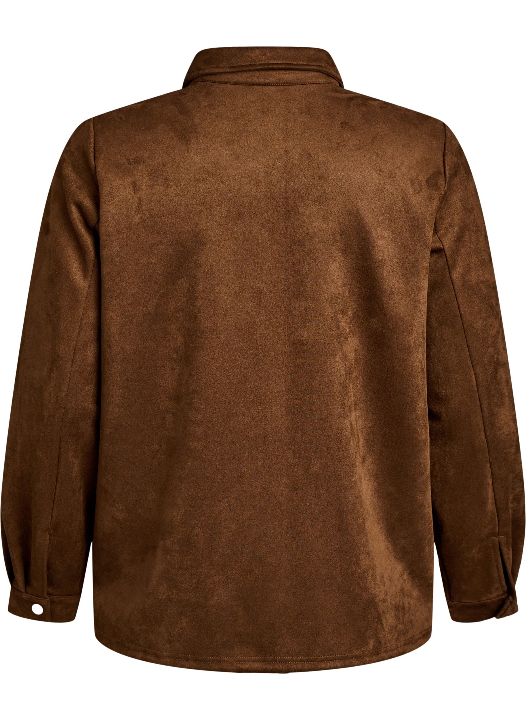 Zizzi Chemise en faux daim, Marron, Packshot image number 1