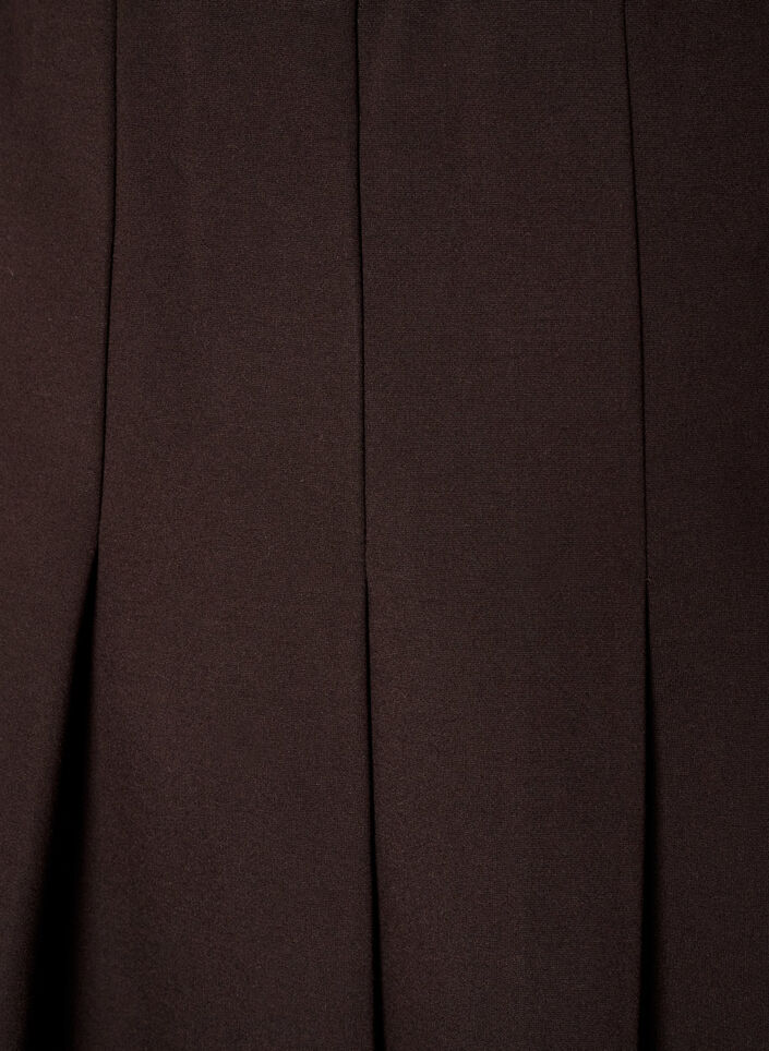Jupe courte pliss&eacute;e &agrave; taille &eacute;lastique, Marron, Packshot image number 2