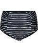 Bas de bikini à rayée avec taille haute, Noir, Packshot image number 0