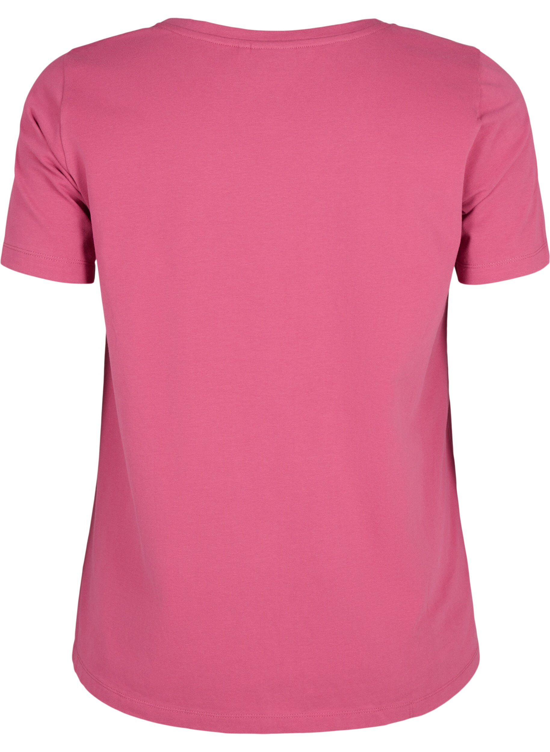 Zizzi T-shirt basique en coton de couleur unie, Bordeaux, Packshot image number 1