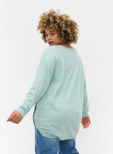 Pull en tricot avec des boutons, Surf Spray Mel, Model image number 1