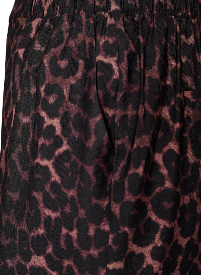 Pantalon en viscose avec taille &eacute;lastiqu&eacute;e et jambes droites, Marron, Packshot image number 2