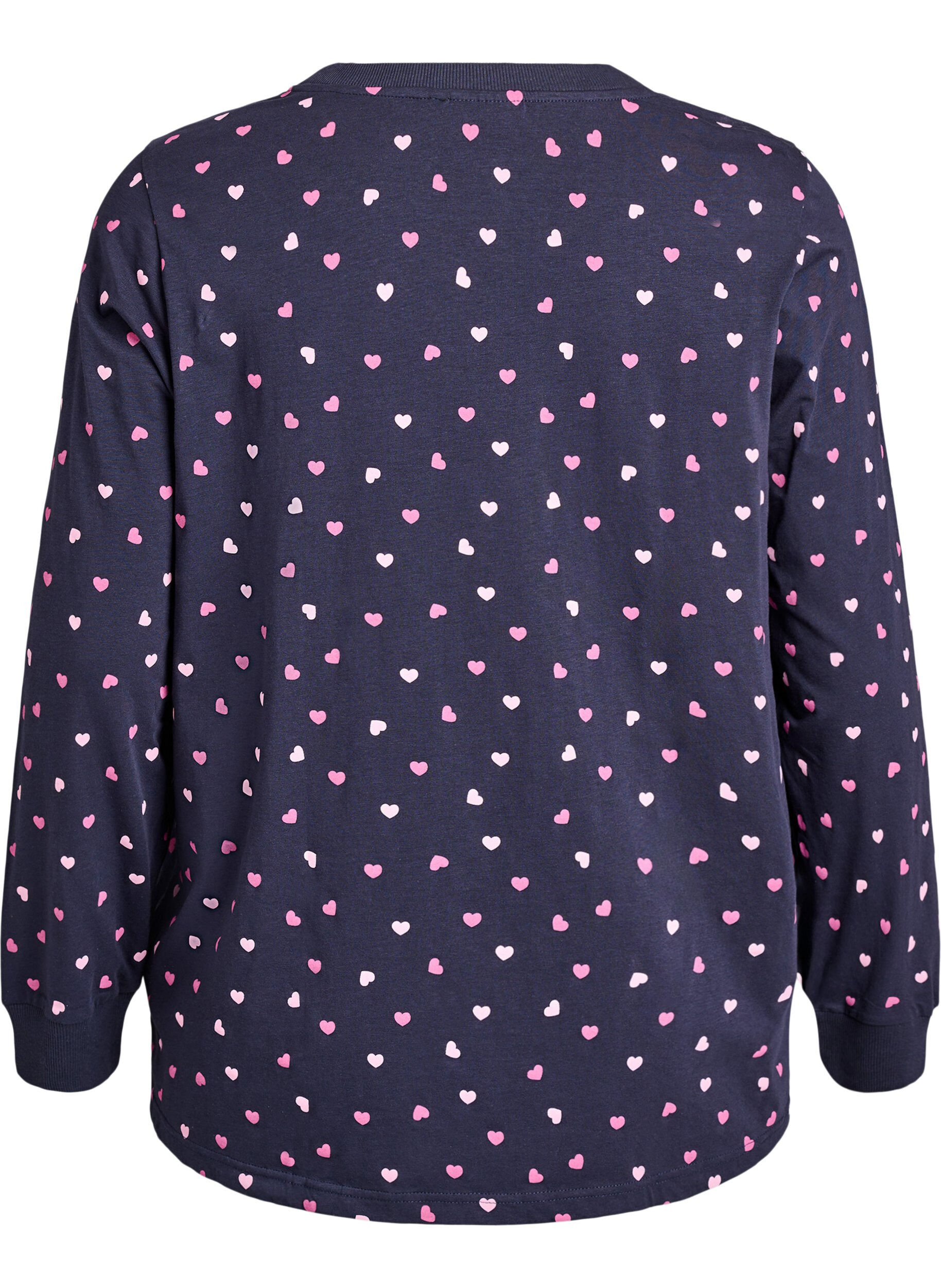 Zizzi Haut de nuit imprim&eacute;, Bleu, Packshot image number 1