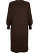 Robe en maille &agrave; manches longues et col en V, Marron, Packshot image number 1