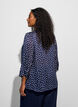 Chemise &agrave; motifs avec col montant et manches 3/4, Bleu, Model image number 2