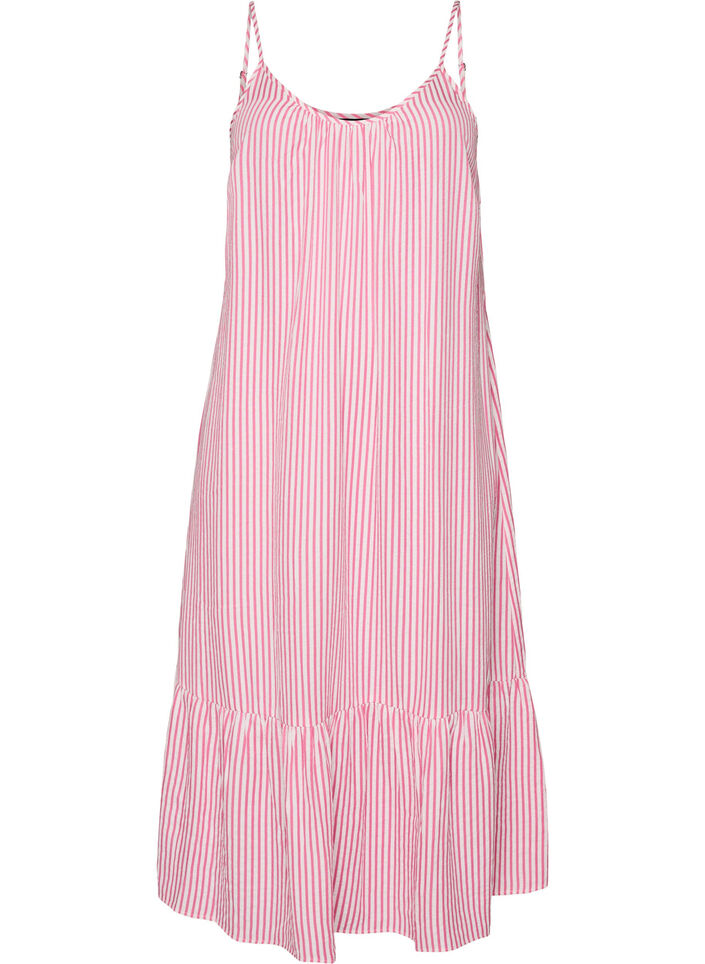 Robe d'&eacute;t&eacute; &agrave; rayures et &agrave; forme en A, Rose, Packshot image number 0