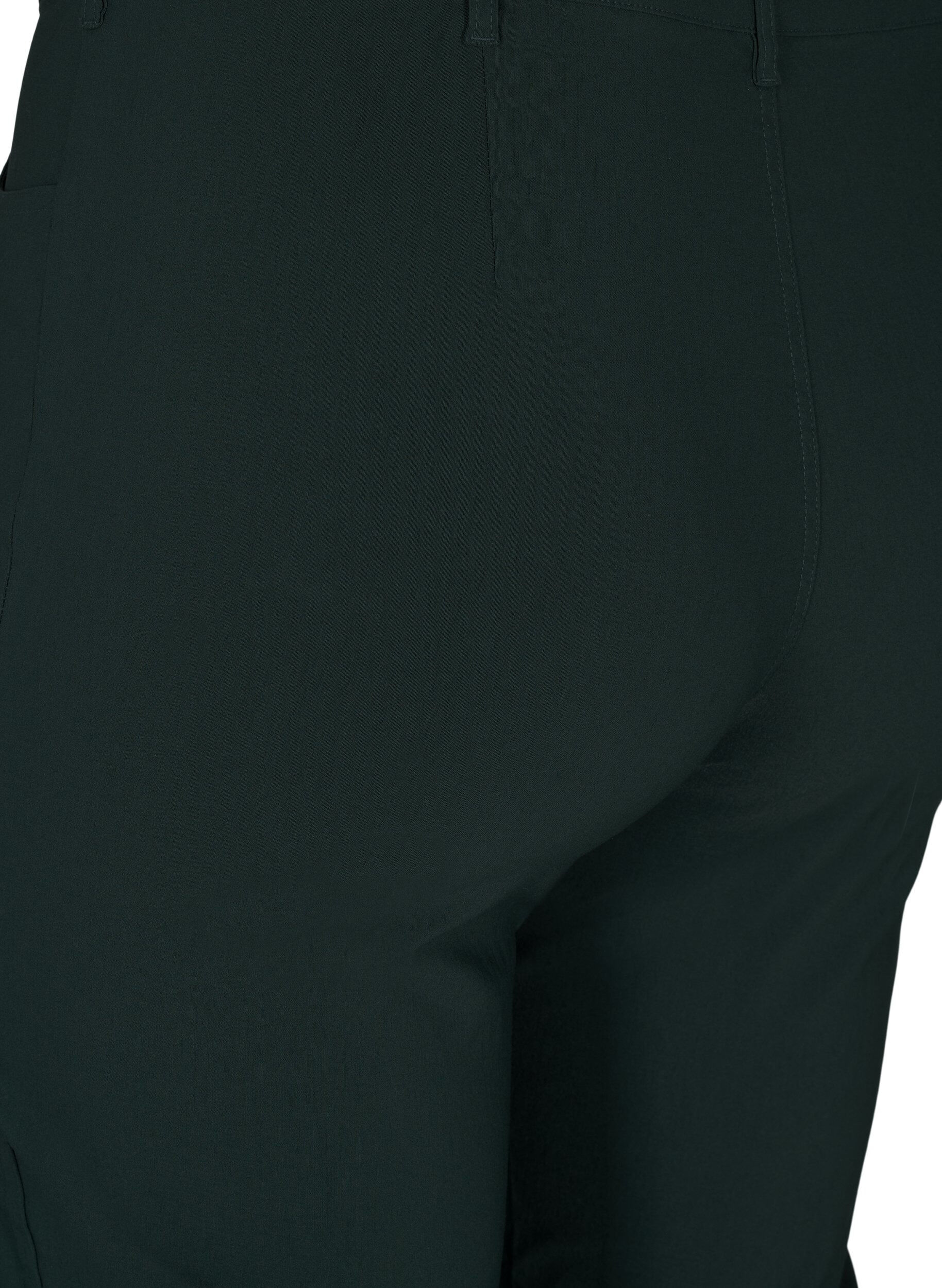 Zizzi Pantalon classique en viscose m&eacute;lang&eacute;e, Vert fonc&eacute;, Packshot image number 3