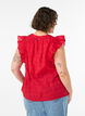Blouse sans manches textur&eacute;e avec volants, Rouge, Model image number 2