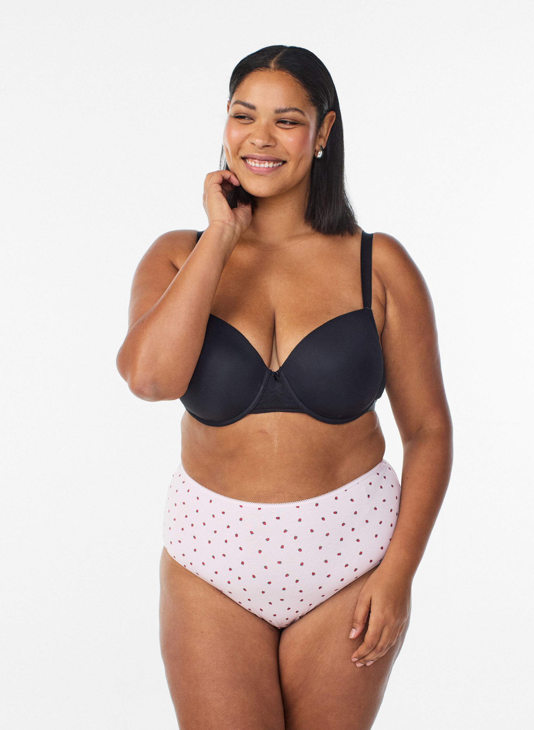 Zizzi 7-pack culottes hipster taille classique, Rouge, Model image number 0