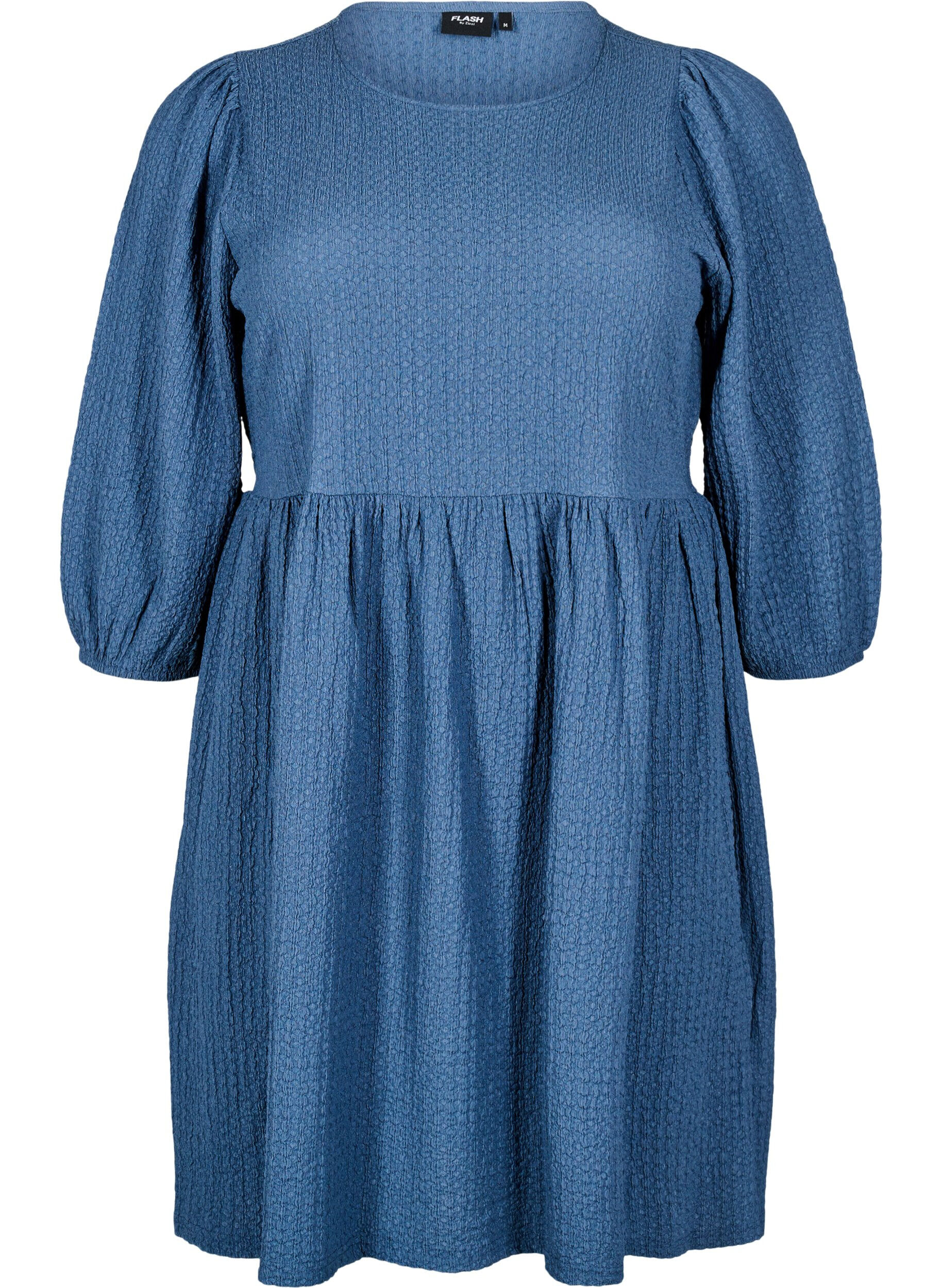 Zizzi FLASH - Robe courte avec texture et manches 3/4, Sargasso Sea, Packshot image number 0