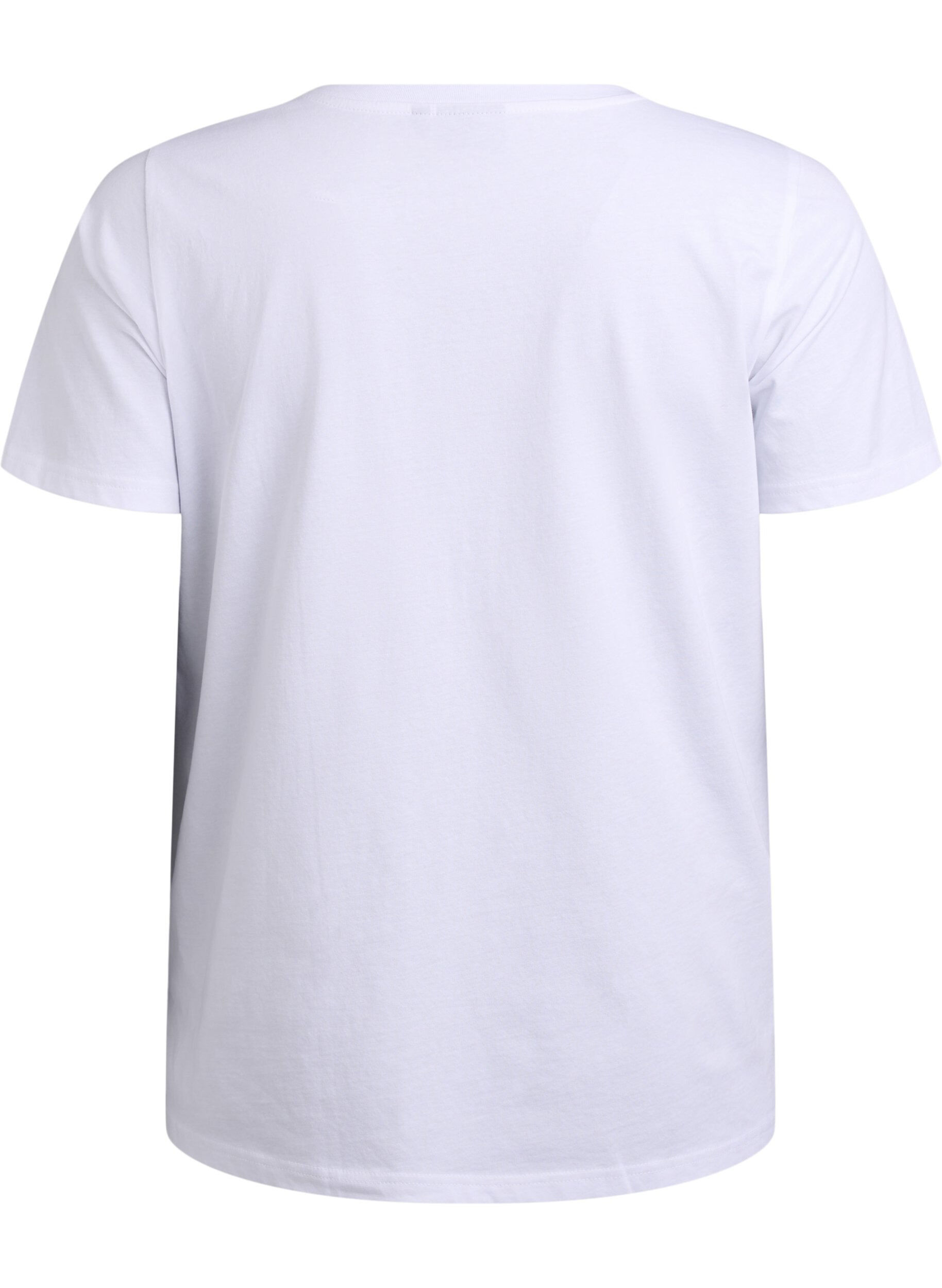 Zizzi T-shirt avec imprim&eacute; l&eacute;opard, Bright White w. Leo, Packshot image number 1