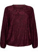 Blouse transparente avec texture florale et manches longues, Bordeaux, Packshot image number 0