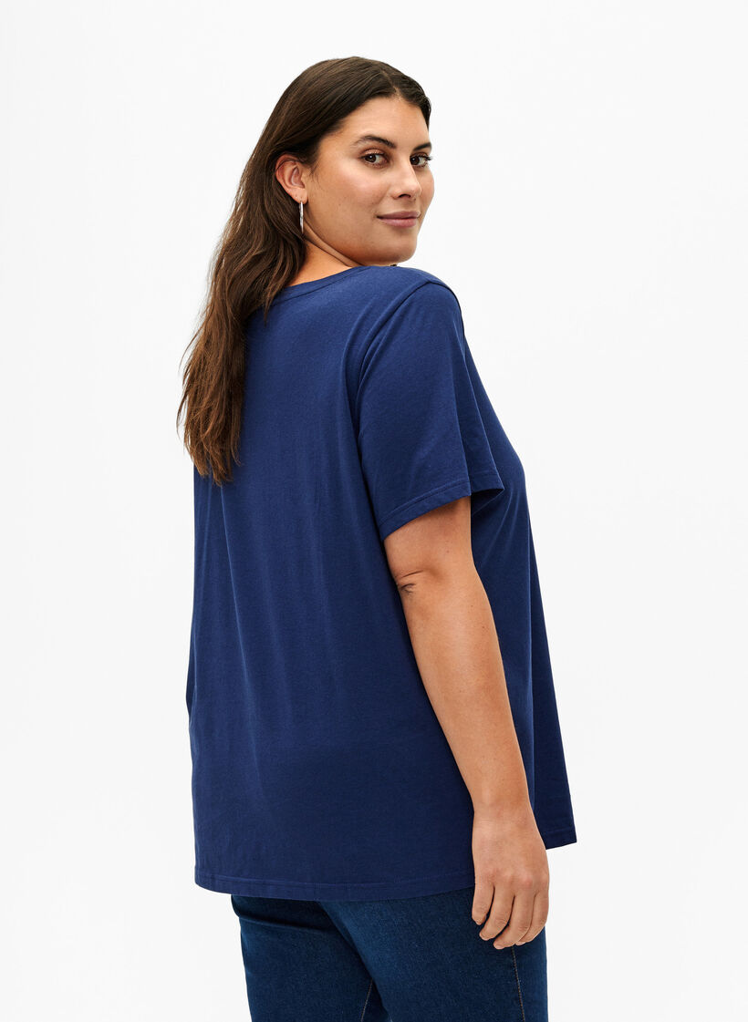 T-shirt en coton à col ras du cou avec impression, Medieval B.W. Hearts, Model image number 1